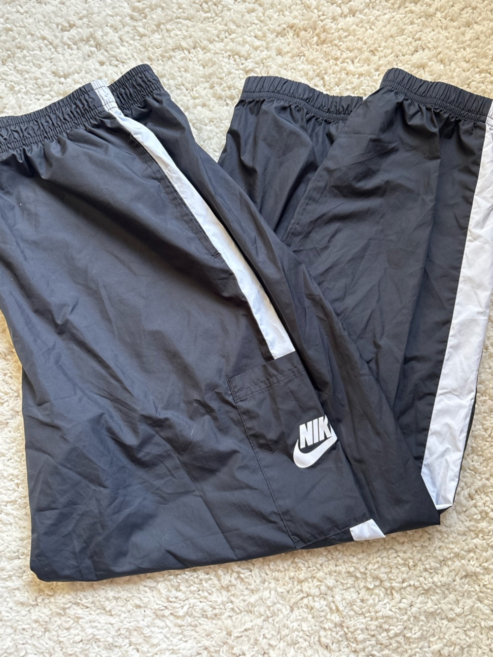 Nike Black Windbreaker Jacket with White Accents